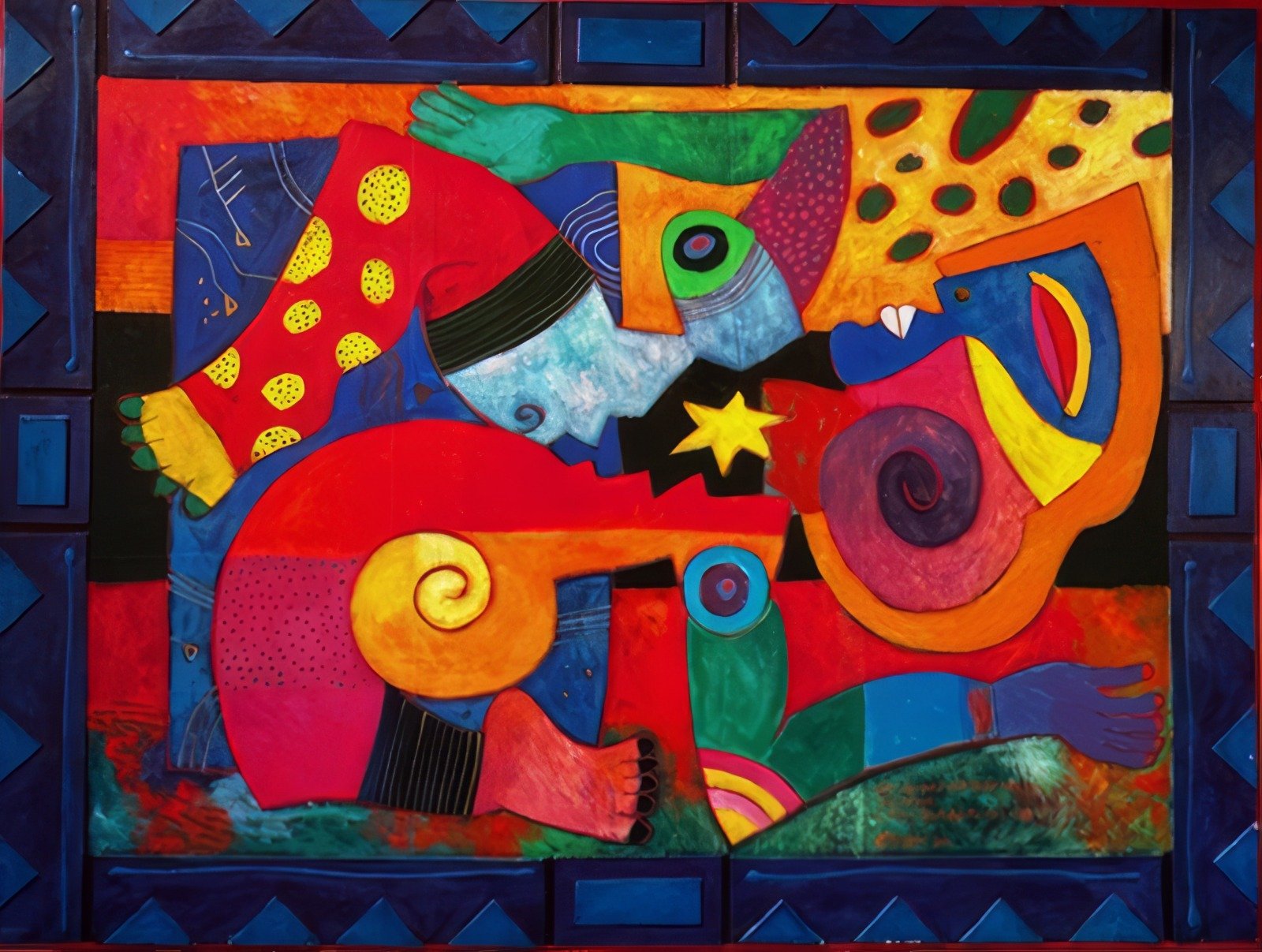 Titel: You carved out your name in my heart I was touched to the core-Gesigneerd-2004-afmeting-130cm x 100cm